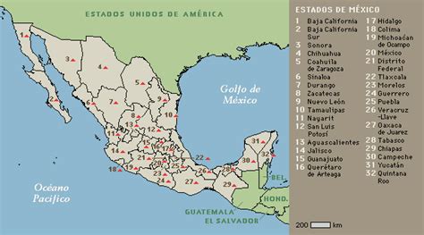 República Mexicana Mapa De Los Estados Mexicanos México La Red