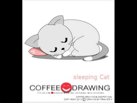 Hand drawn cartoon cat sleeping and playing illustration. Drawing Cartoon sleeping dog,sleeping cat [by coffee ...