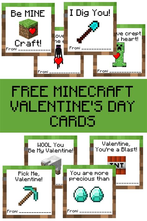 Free Minecraft Valentine Printables