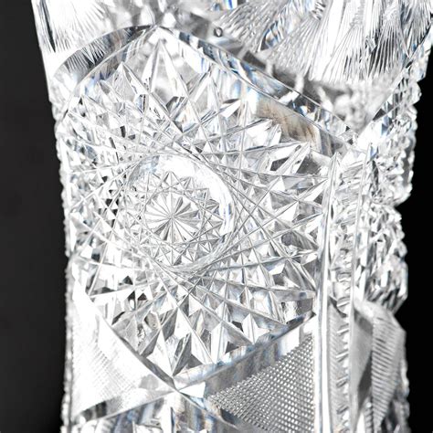 Exceptional American Brilliant Cut Crystal Vase For Sale At 1stdibs
