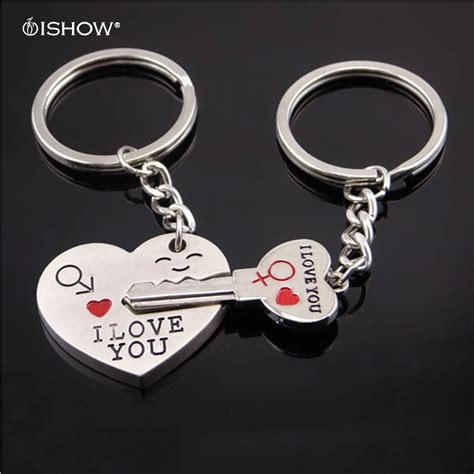 Couple Keychains I LOVE YOU Heart Keychain Ring Key Chain Lover