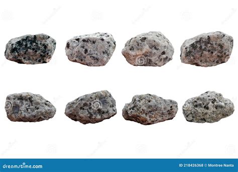 Set Of Granite Rocks Isolated On White Background Stock Photo Image