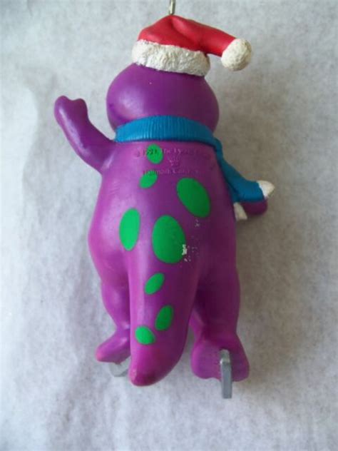 Barney Purple Dinosaur Christmas Ornament 1994 Hallmark On Skates 4
