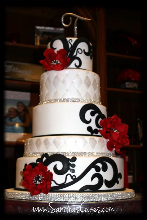 Red Black And White Wedding Cake