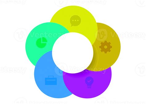 Five Steps Colorful Circle Object For Infographic Template 12414591 Png