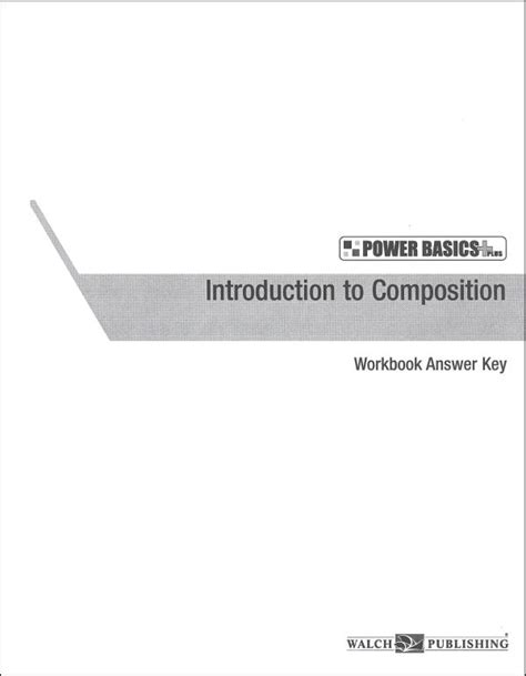 Introduction To Composition Student Workbook And Key Walch Education