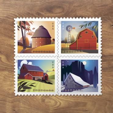 Amazon Com Barn Postcard Forever Postage Stamps Sheet Of US Postal First Class American
