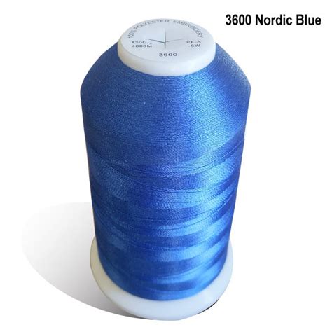 Polyester Thread Blue 3600 5000m 10 Cones Per Box Sunway Embroidery