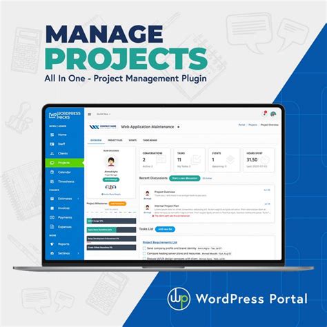 Wordpress Portal Clients And Projects Portal For Business