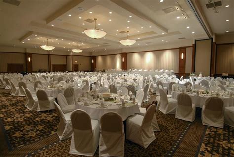 Banquet Hall Set Up For Dinner In A Beautiful Setting Editorial