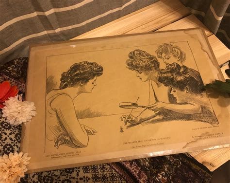 Vintage 1903 Charles Dana Gibson Print The Weaker Sex Etsy
