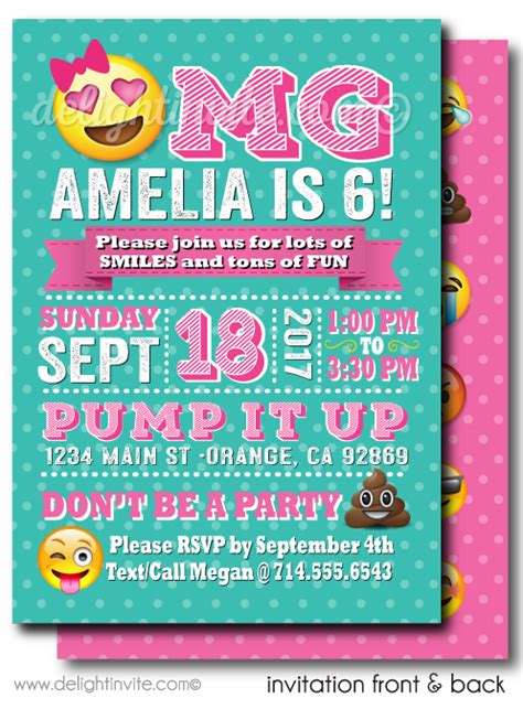 Omg Emoji Birthday Party Invitations Click Image To Close Emoji