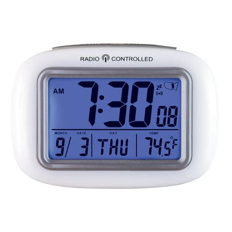 Collections Etc Cordless Atomic Digital Alarm Clock White Walmart