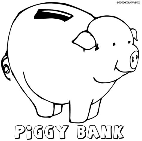Piggy Bank Coloring Page Coloring Home
