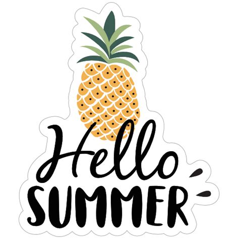 Hello Summer Pineapple Sticker