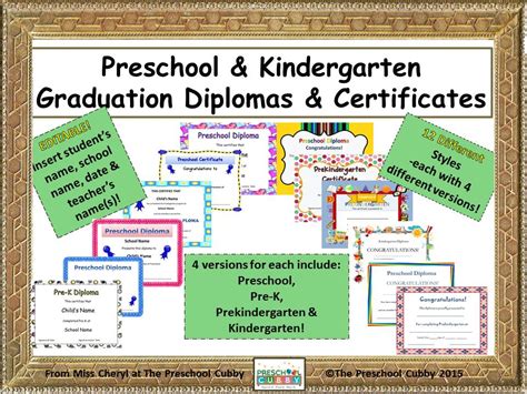 Preschool Graduation Diplomas Resource