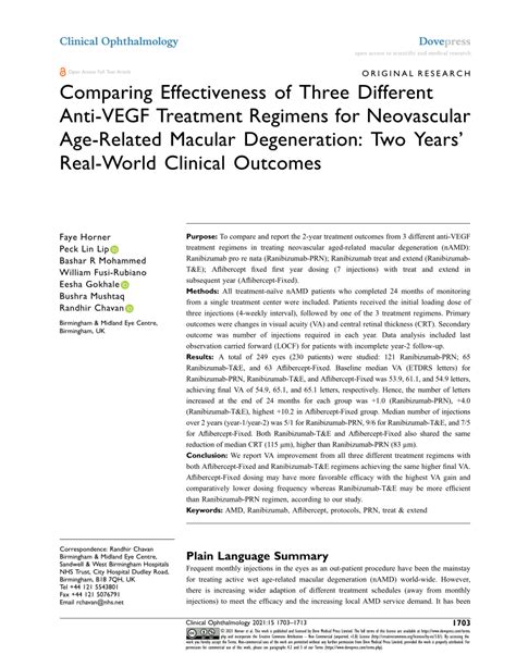 Pdf Comparing Effectiveness Of Three Different Anti Vegf Treatment