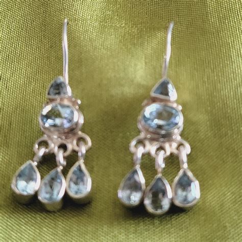 Jewelry Sterling Silver And Blue Topaz Chandelier Earrings Poshmark