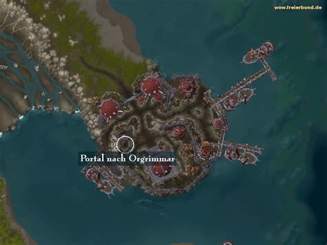 Portal Nach Orgrimmar Landmark Map And Guide Freier Bund World Of Warcraft