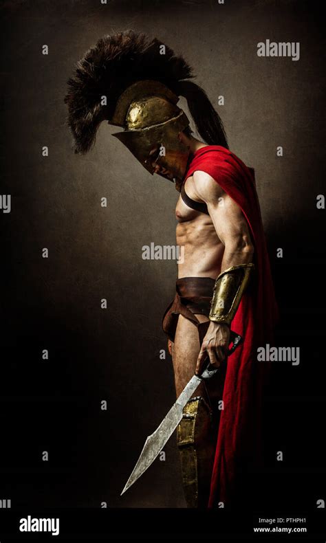 Portrait Of A Spartan Soldier Stock Photo Alamy
