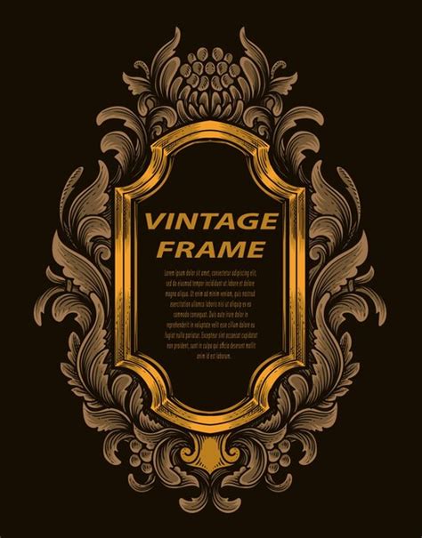 Premium Vector Vintage Border Frame With Engraving Ornament