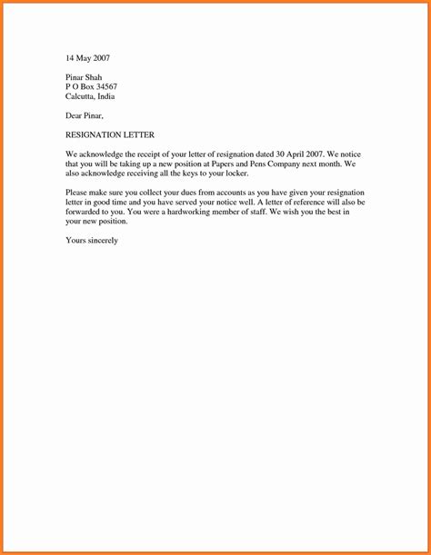 Resignation Letter Format In Word With Notice Period Template Resume