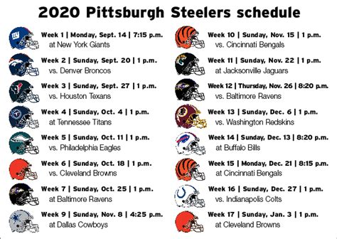 Pittsburgh Steelers Game Schedule For 2021off 66