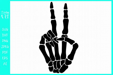 Skeleton Peace Hand Graphic By Seleart · Creative Fabrica
