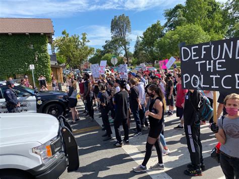 Protest And March Closes Streets In Downtown Paso Robles Ends