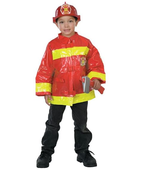 Firefighter Costume Kids Costume Red Fire Halloween