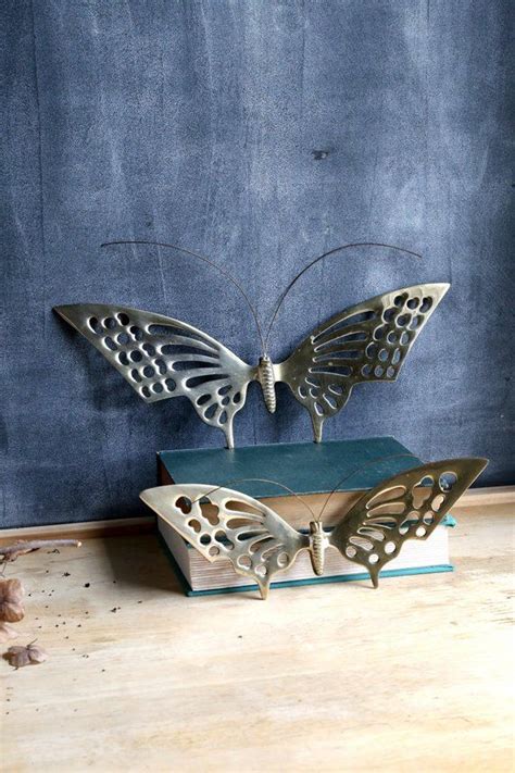 Vintage Brass Butterflies Set Of 4 Metal Butterfly Wall Decor Home