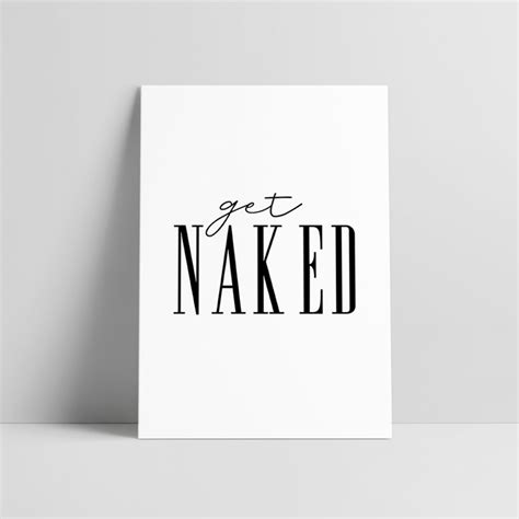 Pôster Frase Get Naked Design Escandinavo no Elo Lura Decor C B