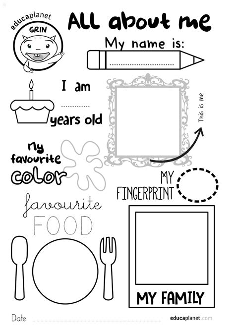 Free Printable All About Me Templates Word Pdf Worksheet Teachers