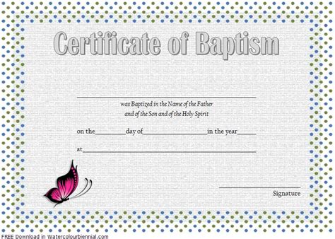 You can have all kinds of certificate templates for free from here. Baptism Certificate Template Word 9+ New Designs FREE