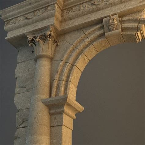 Old Stone Column Arch 3d Cgtrader