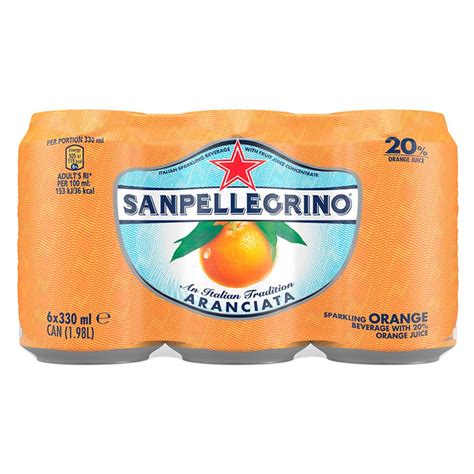 San Pellegrino Orange Fruit Can Pack 6 X 330ml Centra