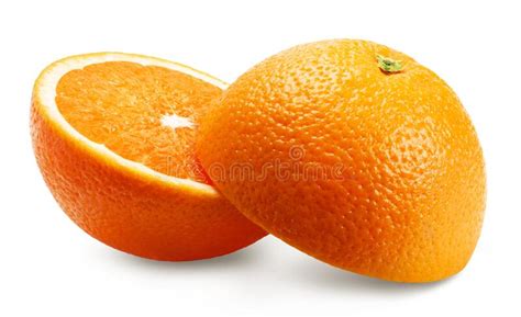 Oranges Isolated Ripe Juicy Orange Halves On A White Background Stock