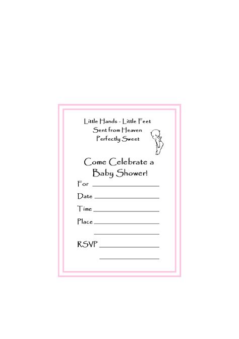 Baby Shower Invitation Template Blank Download Print Or Send Online