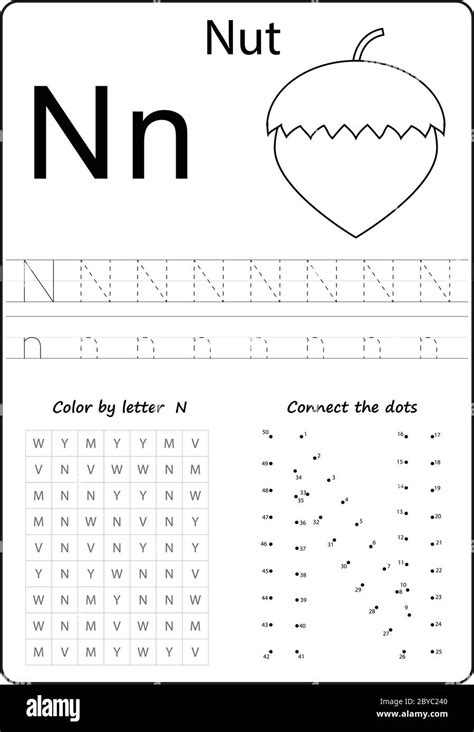 Letter N Alphabet Letter Worksheet Task For Kids Learning Letters