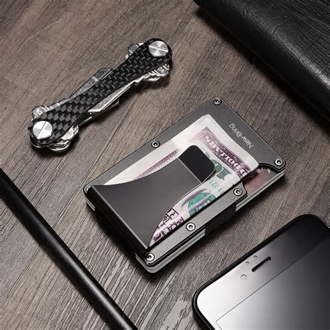 【flexible volume capacity & slim】newbring card case significantly thinner than traditional wallets, easily holds all your cards. Metal Mini Money Clip Credit Card ID Holder With RFID Wallet - GemDrip