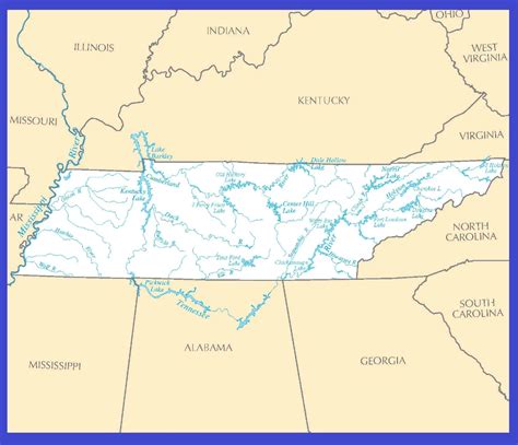 Tennessee Rivers Map Large Printable High Resolution And Standard Map