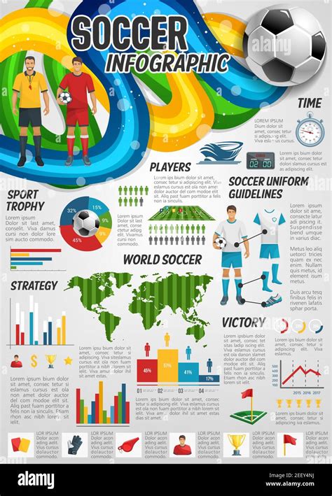 Soccer Sport Infographic With Football Game Infochart World Soccer