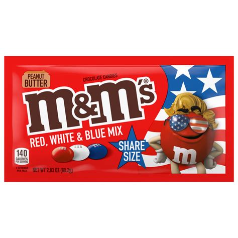 Save On Mandms Peanut Butter Chocolate Candies Red White And Blue Mix