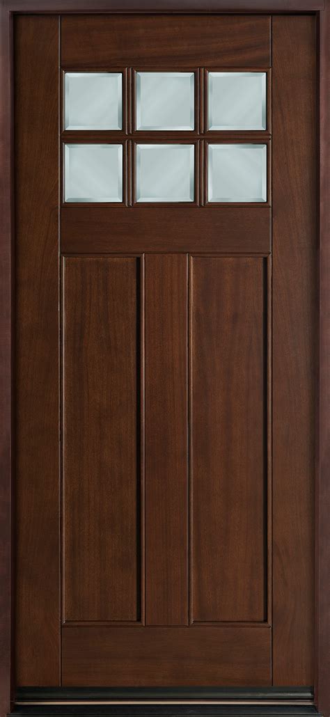 Front Entry Door Custom Single Solid Wood With Walnut Finish
