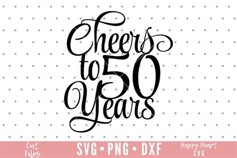 Cake Topper Svg Cheers To 50 Years Cake Topper Svg 50th Etsy Uk