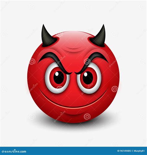 Evil Devil Emoticons Collection Vector Illustration