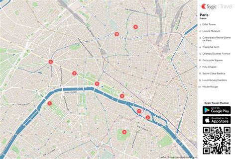 Paris Printable Tourist Map Tourist Map Paris Travel Tips Map