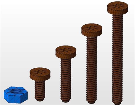 3d Print Model M2 Screws And Nut Collection Cgtrader