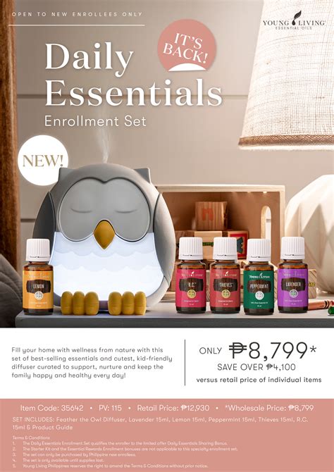 If you're getting started in the wonderful world of essential oils and their countless benefits and therapeutic effects, your most obvious place to start is getting yourself an essential oil diffuser. Daily Essentials Enrollment Set | Young Living Essential Oils