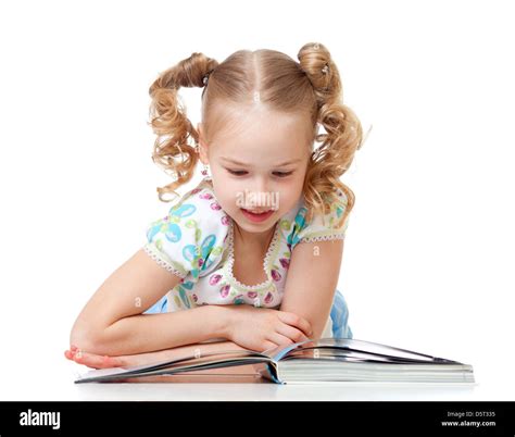 Cute Happy Kid Reading A Book Stock Photo Alamy